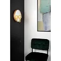 Lucide Wand-Spiegelleuchte REFLEX, Ø 31cm, E27, Holzrahmen + Steckerkabel mit Schnurschalter, Holz hell / Fassung gold matt