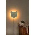 Lucide LED Kinderzimmer-Wandleuchte CHARLIE, 7W 2700K, indirekt, mit Touch-Dimmer + 150cm Steckerkabel, grün / Katze