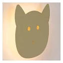 Lucide LED Kinderzimmer-Wandleuchte CHARLIE, 7W 2700K, indirekt, mit Touch-Dimmer + 150cm Steckerkabel, grün / Katze