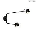 wall luminaire MILNE 2 flames, swivelling, rotatable IP20, black dimmable
