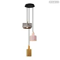 pendant luminaire NINJA 3 flames E27 IP20, multicolour, black dimmable