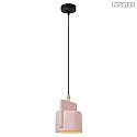 pendant luminaire NINJA E27 IP20, pink, black dimmable