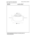 Lucide ceiling luminaire OLIVIA 3 flames, round E27 IP20, smoky colour, black