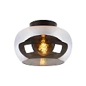 ceiling luminaire JUDI round E27 IP20, smoky colour, black