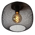 Lucide ceiling luminaire MESH round E27 IP20, black