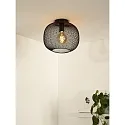 Lucide ceiling luminaire MESH round E27 IP20, black