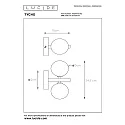 Lucide wall luminaire TYCHO 2 flames G9 IP20, gold matt, brass, smoky colour