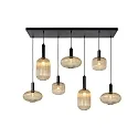 pendant luminaire MALOTO square E27 IP20, amber, black