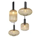 Lucide pendant luminaire MALOTO square E27 IP20, amber, black