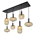 Lucide pendant luminaire MALOTO square E27 IP20, amber, black