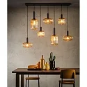 Lucide pendant luminaire MALOTO square E27 IP20, amber, black