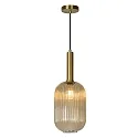 pendant luminaire MALOTO cylindrical E27 IP20, amber, gold matt, brass