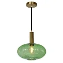 pendant luminaire MALOTO round E27 IP20, green, gold matt, brass