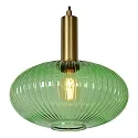 Lucide pendant luminaire MALOTO round E27 IP20, green, gold matt, brass