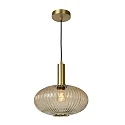 pendant luminaire MALOTO round E27 IP20, amber, gold matt, brass