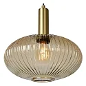 Lucide pendant luminaire MALOTO round E27 IP20, amber, gold matt, brass