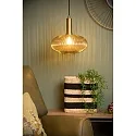 Lucide pendant luminaire MALOTO round E27 IP20, amber, gold matt, brass