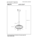 Lucide pendant luminaire MALOTO round E27 IP20, amber, gold matt, brass