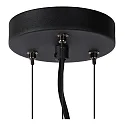 Lucide pendant luminaire OLIVIA 3 flames, round E27 IP20, smoky colour, black