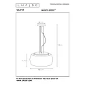 Lucide pendant luminaire OLIVIA 3 flames, round E27 IP20, smoky colour, black