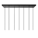 Lucide pendant luminaire MARIUS 7 flames, round E27 IP20, smoky colour, black