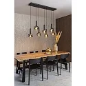 Lucide pendant luminaire MARIUS 7 flames, round E27 IP20, smoky colour, black