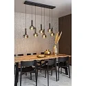 Lucide pendant luminaire MARIUS 7 flames, round E27 IP20, smoky colour, black