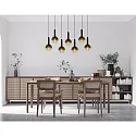 Lucide pendant luminaire MARIUS 7 flames, round E27 IP20, smoky colour, black