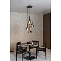 Lucide pendant luminaire MARIUS 5 flames, round E27 IP20, smoky colour, black