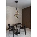 Lucide pendant luminaire MARIUS 5 flames, round E27 IP20, smoky colour, black