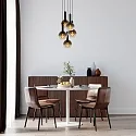 Lucide pendant luminaire MARIUS 5 flames, round E27 IP20, smoky colour, black