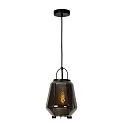 pendant luminaire SISKA oval E27 IP20, smoky colour, black