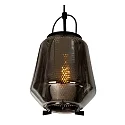 Lucide pendant luminaire SISKA oval E27 IP20, smoky colour, black