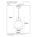 Lucide pendant luminaire SISKA oval E27 IP20, smoky colour, black