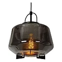 Lucide pendant luminaire SISKA square E27 IP20, smoky colour, black