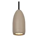 Lucide pendant luminaire EVORA 1 flame GU10 IP20, black, taupe dimmable