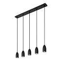 Lucide Pendelleuchte EVORA, Leiste 5-flammig, 5x GU10, IP20, dimmbar, schwarz