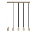 pendant luminaire EVORA 5 flames, long GU10 IP20, taupe dimmable