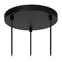 pendant luminaire EVORA 3 flames, round GU10 IP20, black matt dimmable