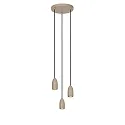 Pendelleuchte EVORA, Rondell 3-flammig, Ø 25cm, 3x GU10, IP20, dimmbar, taupe