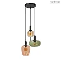 Lucide pendant luminaire ILONA 3 flames E27 IP20, multicolour, black dimmable