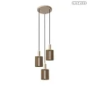 Lucide pendant luminaire LAMBRES 3 flames E27 IP20, taupe dimmable
