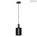 Lucide pendant luminaire LAMBRES E27 IP20, black dimmable