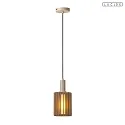 pendant luminaire LAMBRES E27 IP20, taupe dimmable