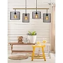 Lucide pendant luminaire BASKETT 4 flames, round E27 IP20, wood, black