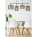 Lucide pendant luminaire BASKETT 4 flames, round E27 IP20, wood, black