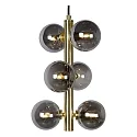 Lucide pendant luminaire TYCHO 6 flames, cylindrical G9 IP20, gold matt, brass, smoky colour