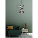 Lucide pendant luminaire TYCHO 6 flames, cylindrical G9 IP20, gold matt, brass, smoky colour