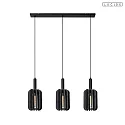 Lucide pendant luminaire RAFAL 3 flames E27 IP20, grey, black dimmable