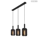 Lucide pendant luminaire RAFAL 3 flames E27 IP20, grey, black dimmable